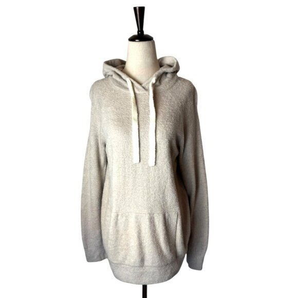 Barefoot Dreams Tops - Barefoot Dreams Sweater Women Small Tan Knit CozyChic Lite Hooded Pullover